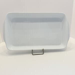 BODUM White Porcelain SWISS Rectangle Casserole Dish W/Handles 14”x9”x2”